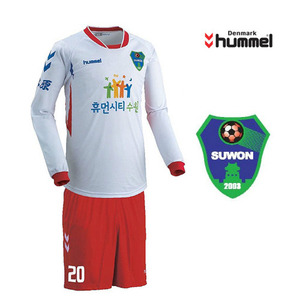 [험멜]HM-1295(화이트/레드) Uniform 축구 유니폼 / &#039;14 수원 FC 어웨이 유니폼